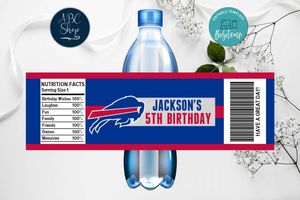 Printable Buffalo Bills Water Bottle Labels Instant Download