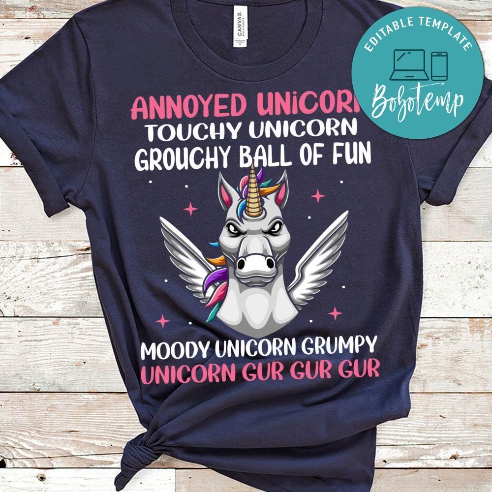 Annoyed Unicorn Touchy Unicorn Grouchy Ball Of Fun Shirt