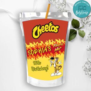 Printable Flamin Hot Cheetos Birthday Capri Sun Juice Label Instant Download