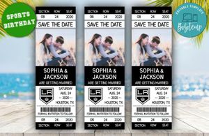  Los Angeles Kings Save The Date Wedding Engagement Announcement Ticket Invitation Instant Download