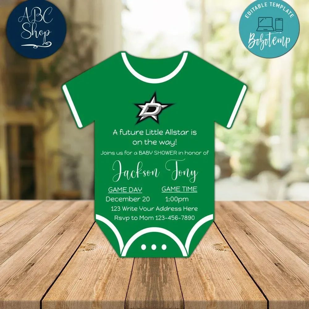 Dallas Stars Baby Shower Invitation Instant Download Bobotemp