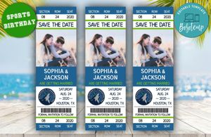 Minnesota Timberwolves Save The Date Wedding Engagement Announcement Ticket Invitation Instant Download