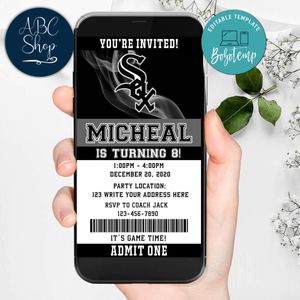 Electronic Chicago White Sox Birthday Flyer Instant Download