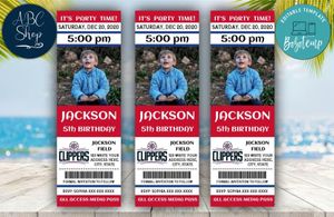 Los Angeles Clippers Birthday Ticket With Photo Invitation Instant Download