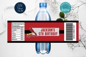 Printable St. Louis Cardinals Water Bottle Labels Instant Download