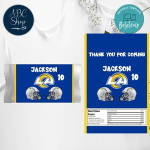 Los Angeles Rams Candy Bar Wrapper Digital File Printable Instant Download
