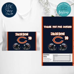 Chicago Bears Candy Bar Wrapper Digital File