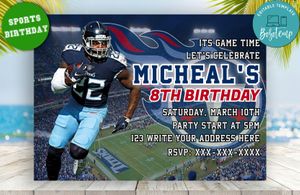 Editable Tennessee Titans Digital Party Invitation Invite Instant Download
