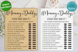 Editable Mommy or Daddy Guess Who Said It Baby Shower Game Instant Download