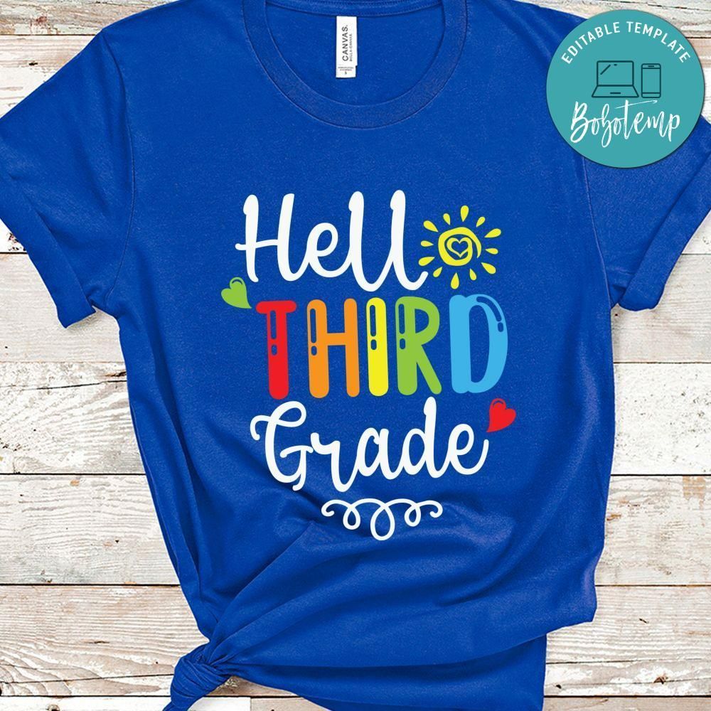 Hello Third Grade Back to School Shirt
