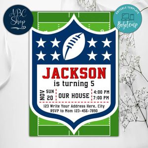 NFL Birthday Flyer Instant Download