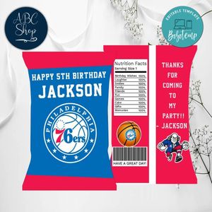 Philadelphia 76ers Chip Bags Digital File Printable Instant Download