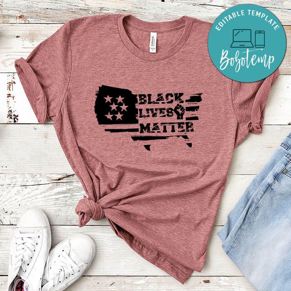 Black Lives Matter American Flag T-Shirt