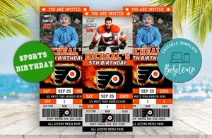 Philadelphia Flyers Ticket Birthday Editable Template Instant Download