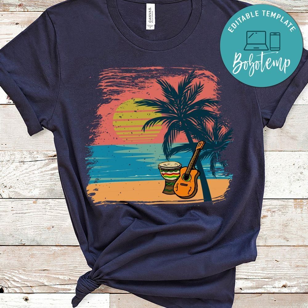 Beach And Guitar Shirt
