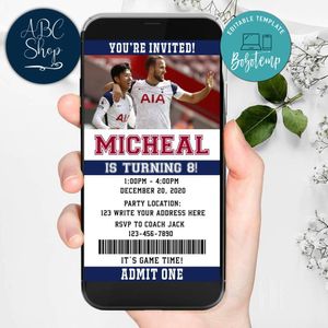Electronic Tottenham Ticket Electronic Invite Birthday Invites Instant Download