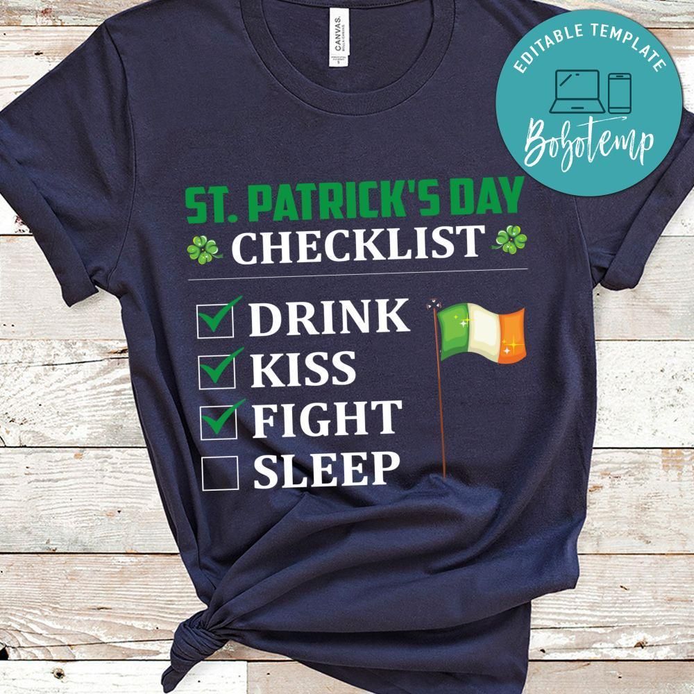 St.patrick's Day Checklist Shirt