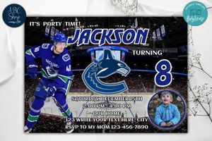 Vancouver Canucks Birthday Invitations Template to Print at Home Instant Download