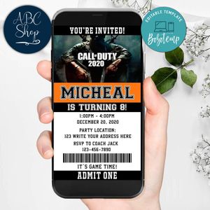 Electronic Call Of Duty Electronic Invite Birthday Flyer DIY