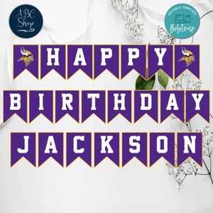 Minnesota Vikings Birthday Banner Instant Download
