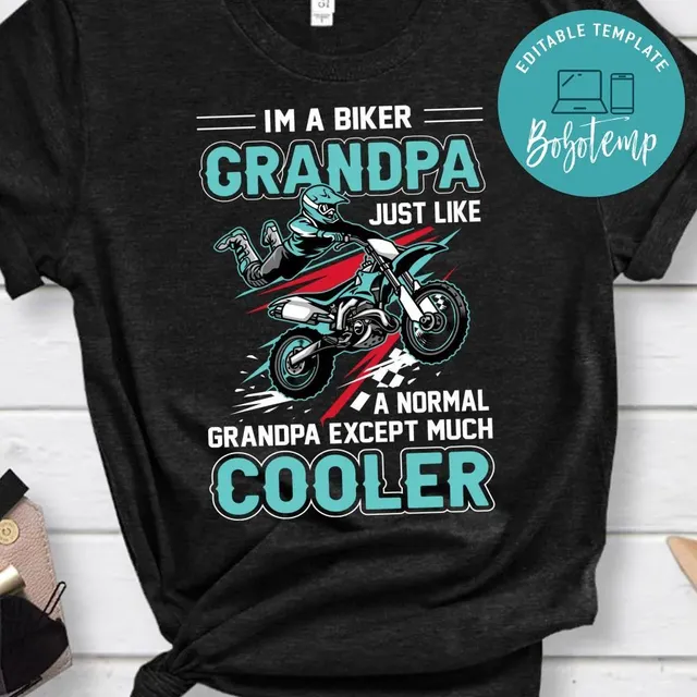 biker grandad t shirt