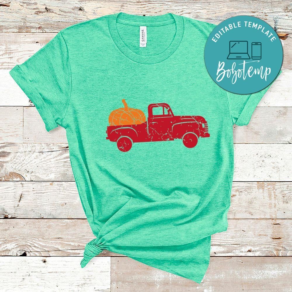 Distressed Pumpkin Truck Halloween Shirt