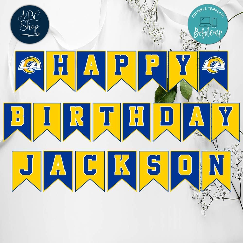 Los Angeles Rams Birthday Banner Instant Download | Bobotemp
