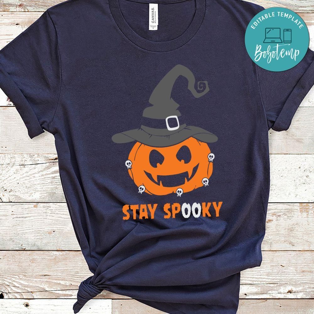 Stay Spooky Halloween Pumpkin Witch Hat Shirt