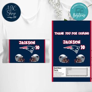 New England Patriots Candy Bar Wrapper Digital File Printable Instant Download
