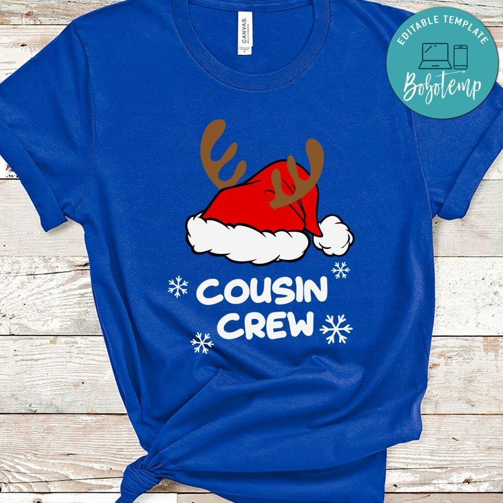 Cousin Crew Reindeer Christmas Hat Shirt