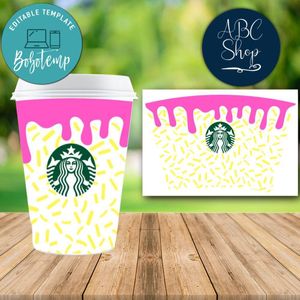 Full Wrap Donut Starbucks PNG File template DIY