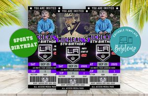 Los Angeles Kings Ticket Birthday Editable Templates Instant Download