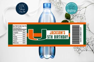 Printable Miami Hurricanes Water Bottle Labels Instant Download