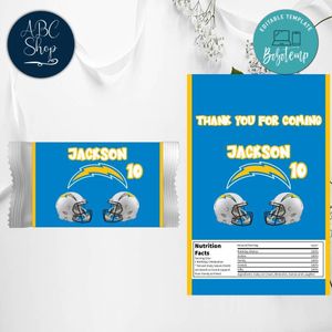 Los Angeles Chargers Candy Bar Wrapper Digital File Printable Instant Download