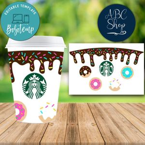 Starbucks Wrap Donut PNG File template DIY