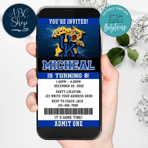 Electronic Kentucky Wildcats Ticket Electronic Invite Birthday Invites Instant Download
