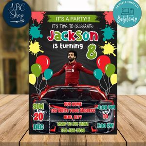 Mohamed Salah Liverpool Drive By Birthday Parade Invitation Printable Instant Download