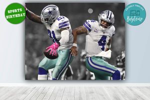 Editable Prescott Ezekiel Elliott Wall Art Dallas Cowboys Instant Download
