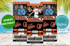 Baltimore Orioles Ticket Birthday Editable Template Instant Download