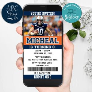 Electronic Auburn Tigers Electronic Invite Birthday Flyer Instant Download