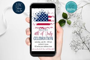 Electronic 4th of July Celebration Electronic Invite Invites Instant Download