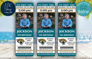 Jacksonville Jaguars Birthday Ticket With Photo Invitation Instant Download