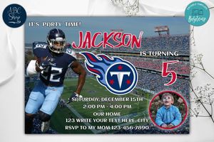 Tennessee Titans Birthday Flyer Template to Print at Home Instant Download