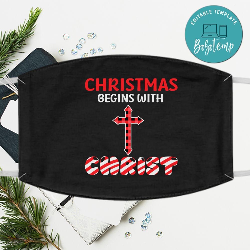Christmas Begins with Christ Christian Face Mask | Bobotemp