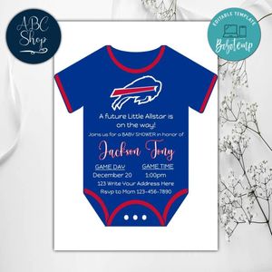 Buffalo Bills Baby Shower Invitation Instant Download