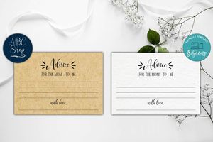 Editable Advice for Mom Baby Shower Instant Download