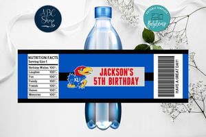Printable Kansas Jayhawks Water Bottle Labels Instant Download