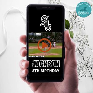Chicago White Sox Birthday Video Invitation Digital Template Customizable Instant Download