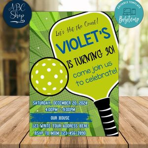 Pickaball Invitation Customizable Template Instant Download
