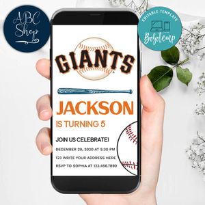 Electronic San Francisco Giants Electronic Invite Birthday Invites Instant Download